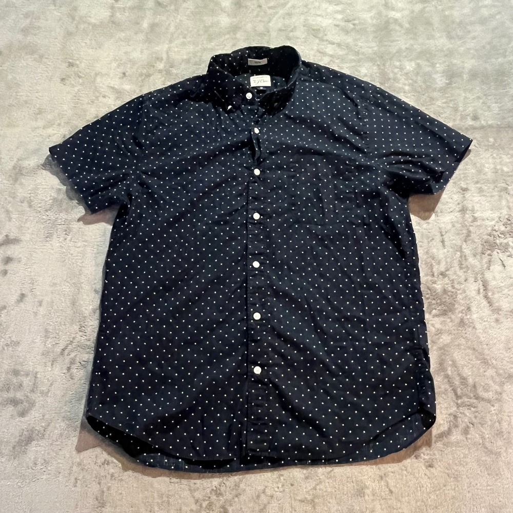 J.Crew Button Down Shirt Mens M Navy Polka Dot Slim Fit H9468